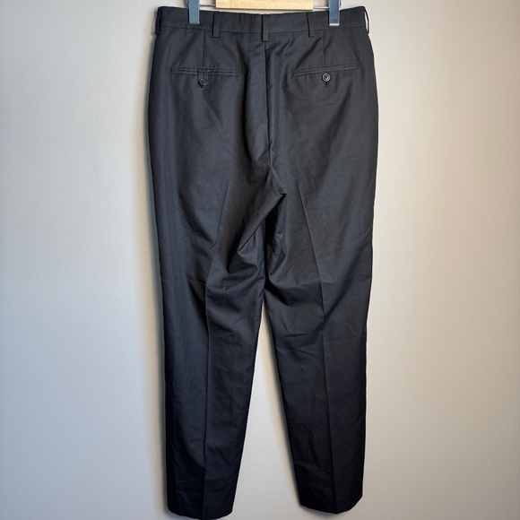 Haggar Men's Chino Casual Dress Pant Black Size Tag: 32x32 Flat Front Trouser - Picture 4 of 14